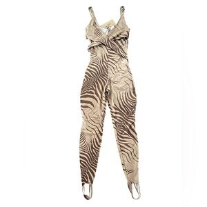 Robert Cavalli X Skims Zebra Print Jumpsuit, Size M
